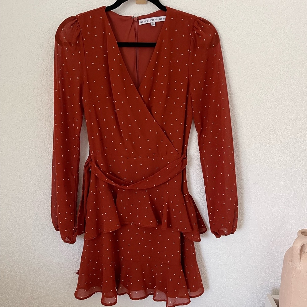 Polka dot wrap dress